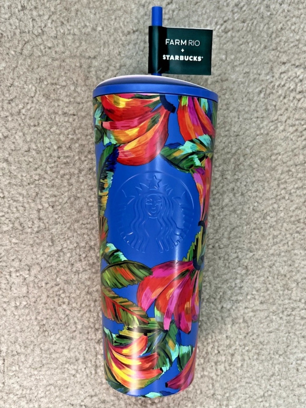 Starbucks x Farm Rio Limited Edition Blue Tropical Banana Tumbler 24oz